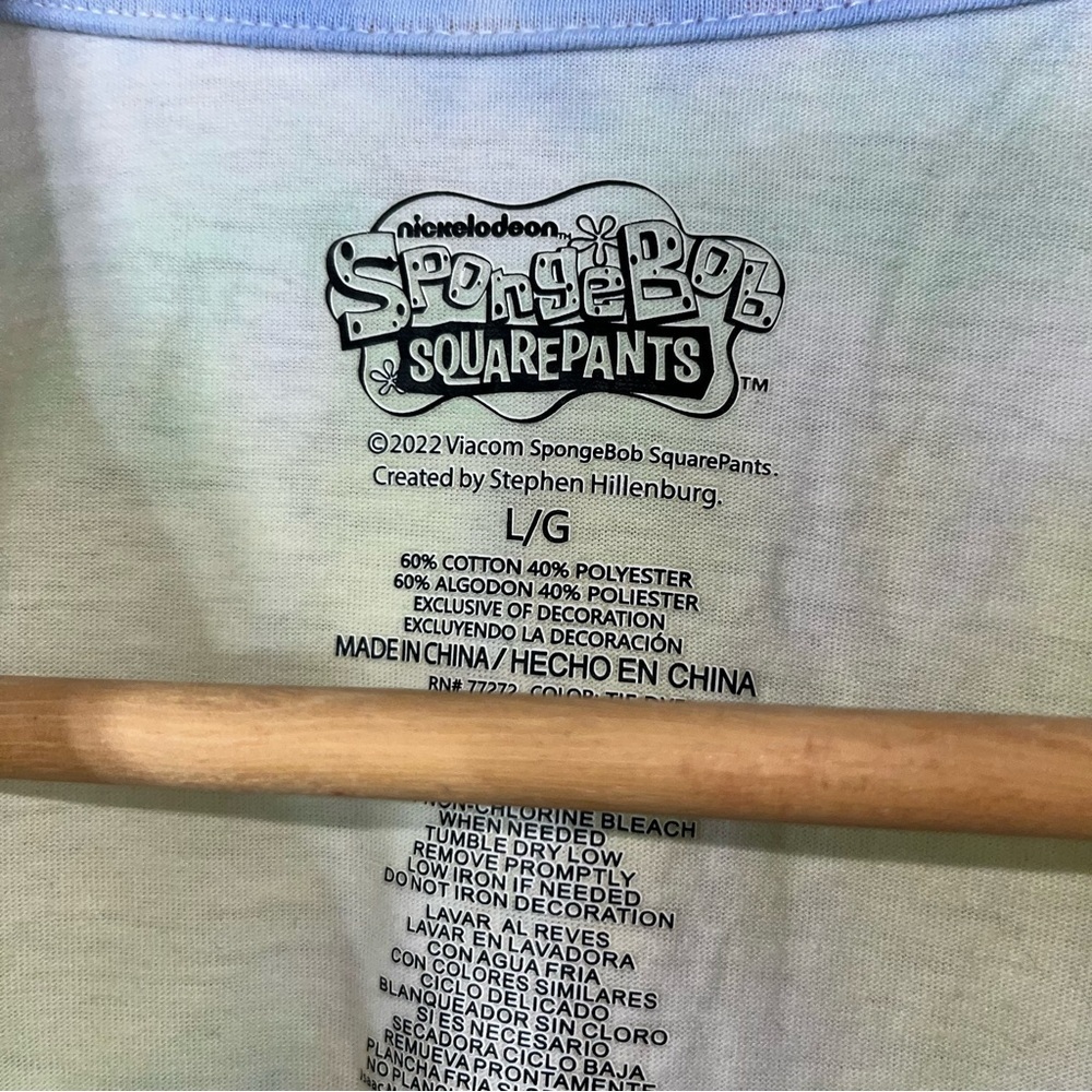 Nickelodeon SpongeBob Be Kind Character Tie Dye Tee Women’s Large - Picture 4 of 4